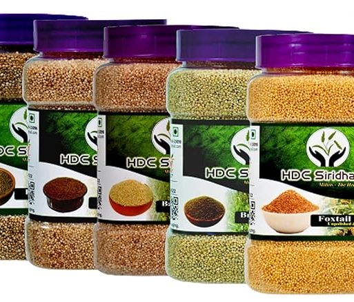 HDC Siridhanya millets Unpolished Organic combo pack of 5 positive millets